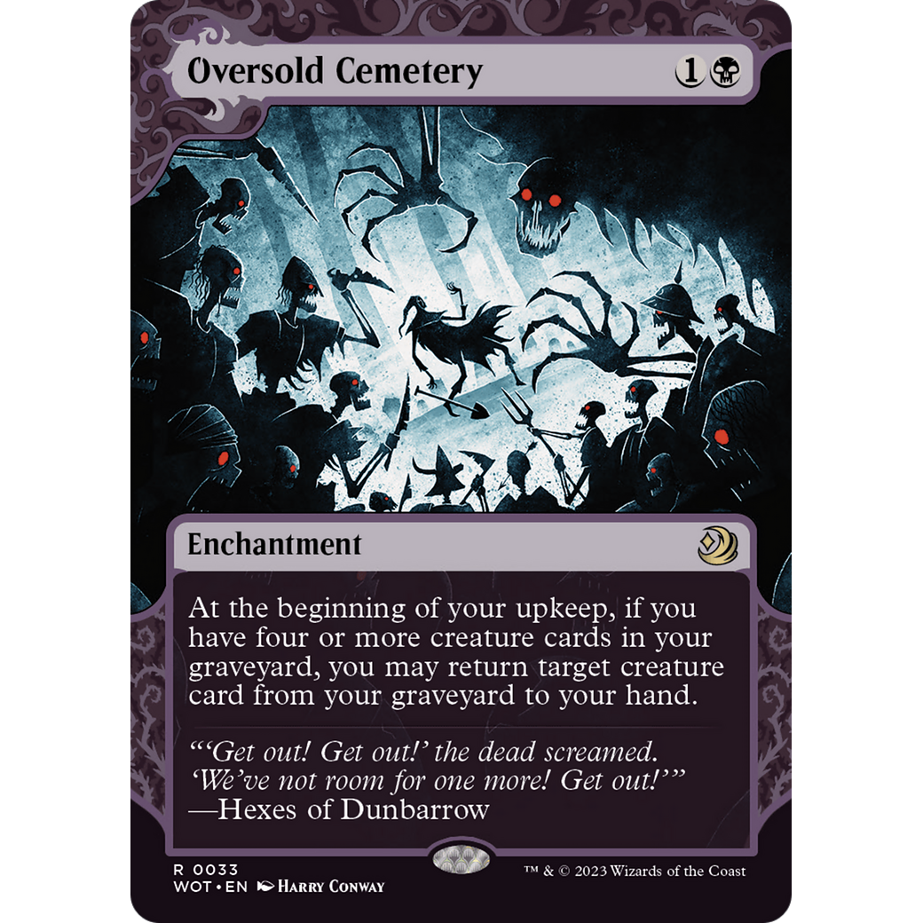 Oversold Cemetery (WOT-033) - Wilds of Eldraine: Enchanting Tales: (Showcase) (Borderless) Foil