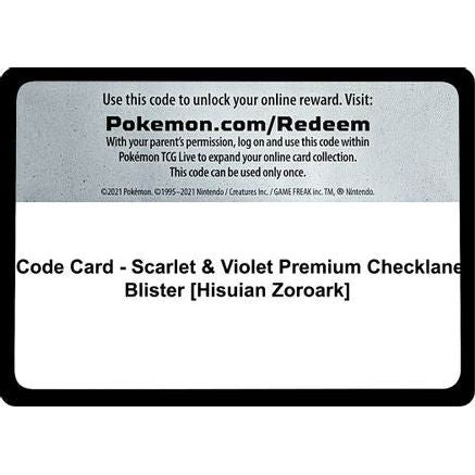 Code Card - Scarlet & Violet Premium Checklane Blister [Hisuian Zoroark] - SV01 Scarlet & Violet Base Set