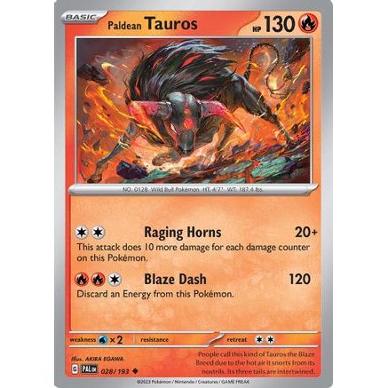 Paldean Tauros - 028/193 28 - SV02 Paldea Evolved Reverse Holofoil