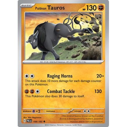 Paldean Tauros - 108/193 108 - SV02 Paldea Evolved