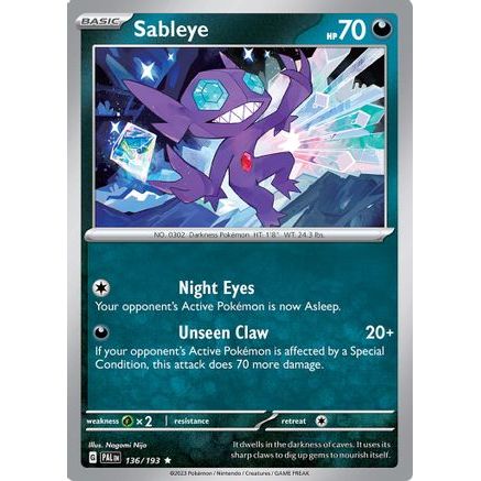 Sableye 136 - SV02 Paldea Evolved Reverse Holofoil