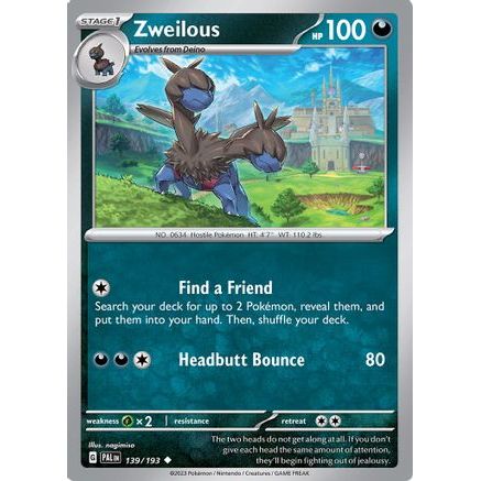 Zweilous 139 - SV02 Paldea Evolved Reverse Holofoil