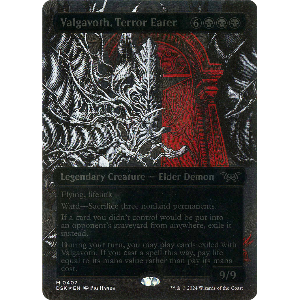 Valgavoth, Terror Eater (DSK-407) - Duskmourn: House of Horror: (Showcase) (Borderless) Foil