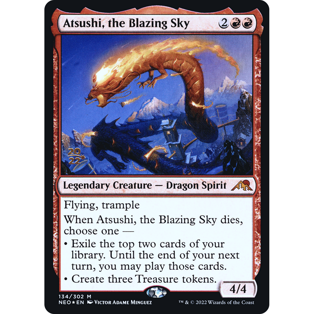 Atsushi, the Blazing Sky (PRE-134S) - Kamigawa: Neon Dynasty Promos Foil