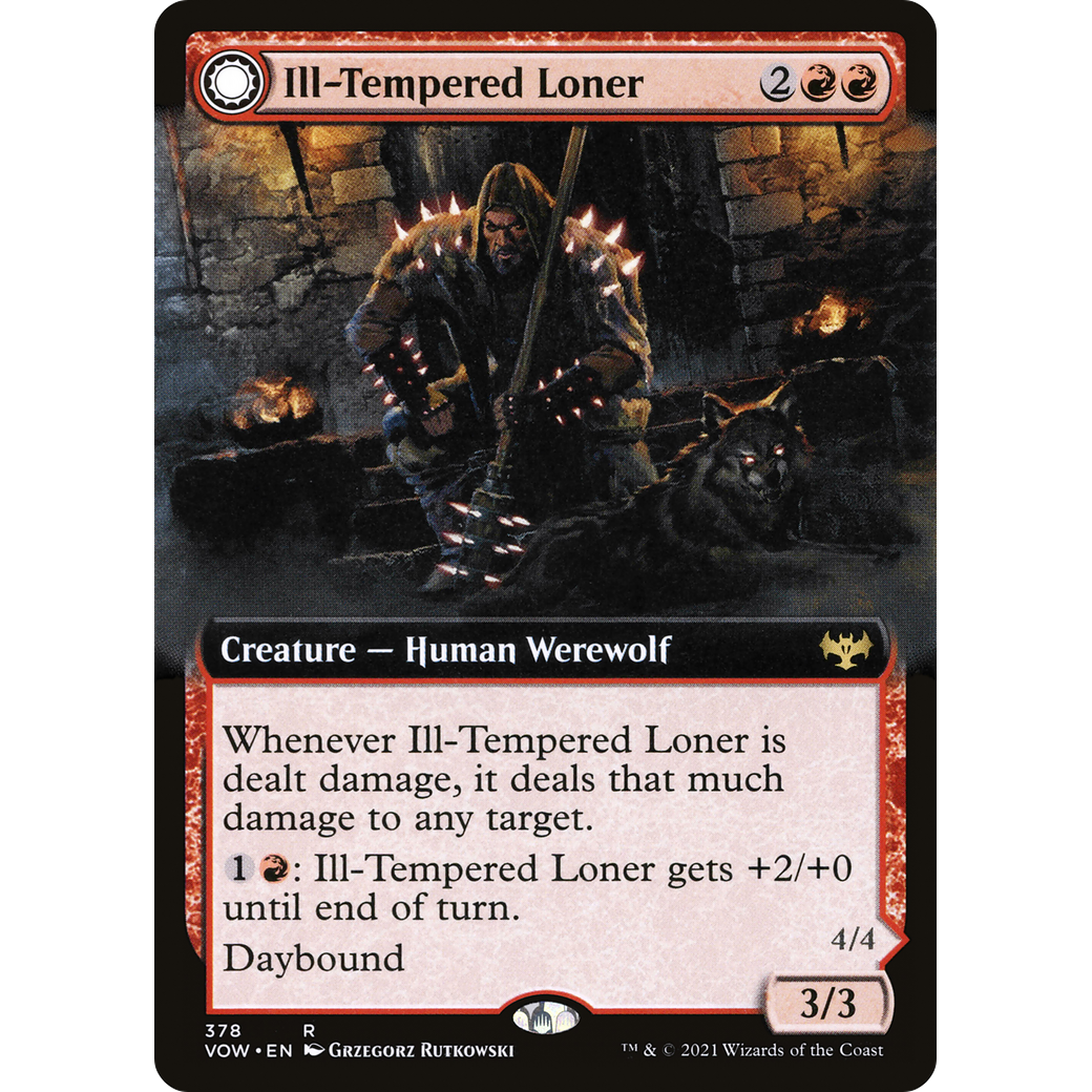 Ill-Tempered Loner (Extended Art) (VOW-378) - Innistrad: Crimson Vow: (Extended Art, Double Faced Transform)
