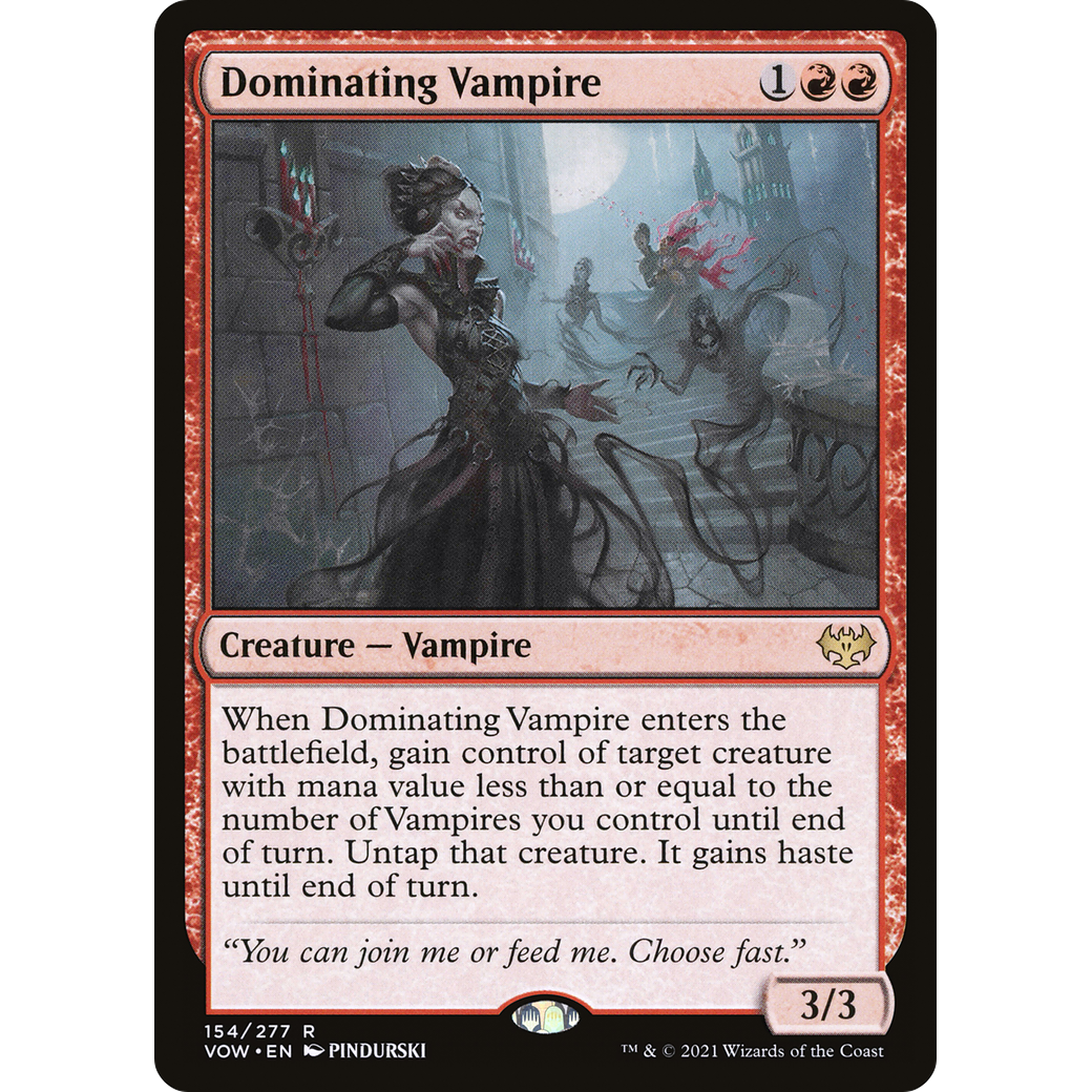 Dominating Vampire (VOW-154) - Innistrad: Crimson Vow Foil