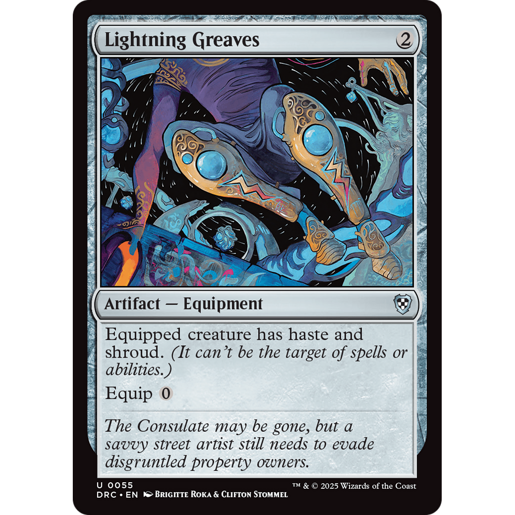 Lightning Greaves (DRC-055) - Commander: Aetherdrift