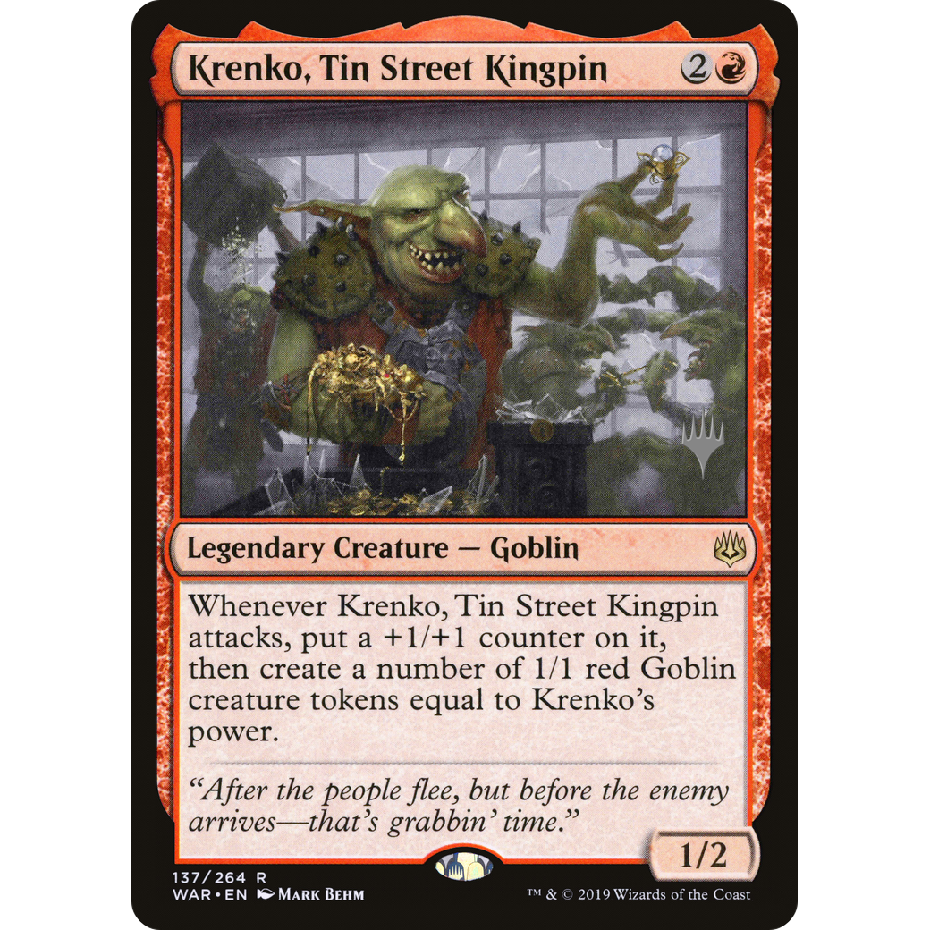 Krenko, Tin Street Kingpin (PPELD-137) - War of the Spark Promos