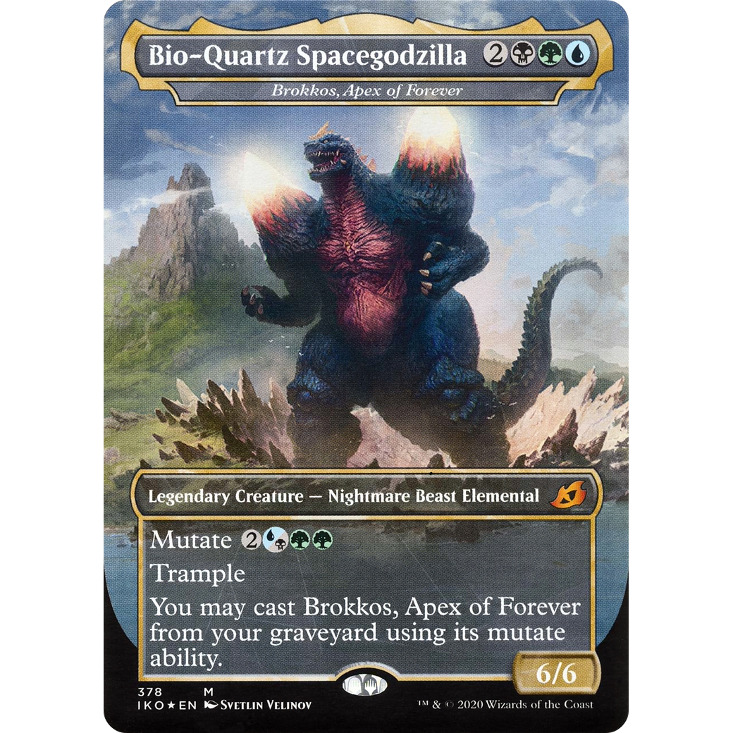Bio-Quartz Spacegodzilla - Brokkos, Apex of Forever (IKO-378) - Ikoria: Lair of Behemoths / Bio-Quartz Spacegodzilla (Borderless) Foil