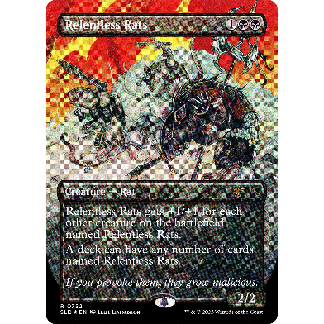 Relentless Rats (752) (SLD-752) - Secret Lair Drop (Borderless) Foil