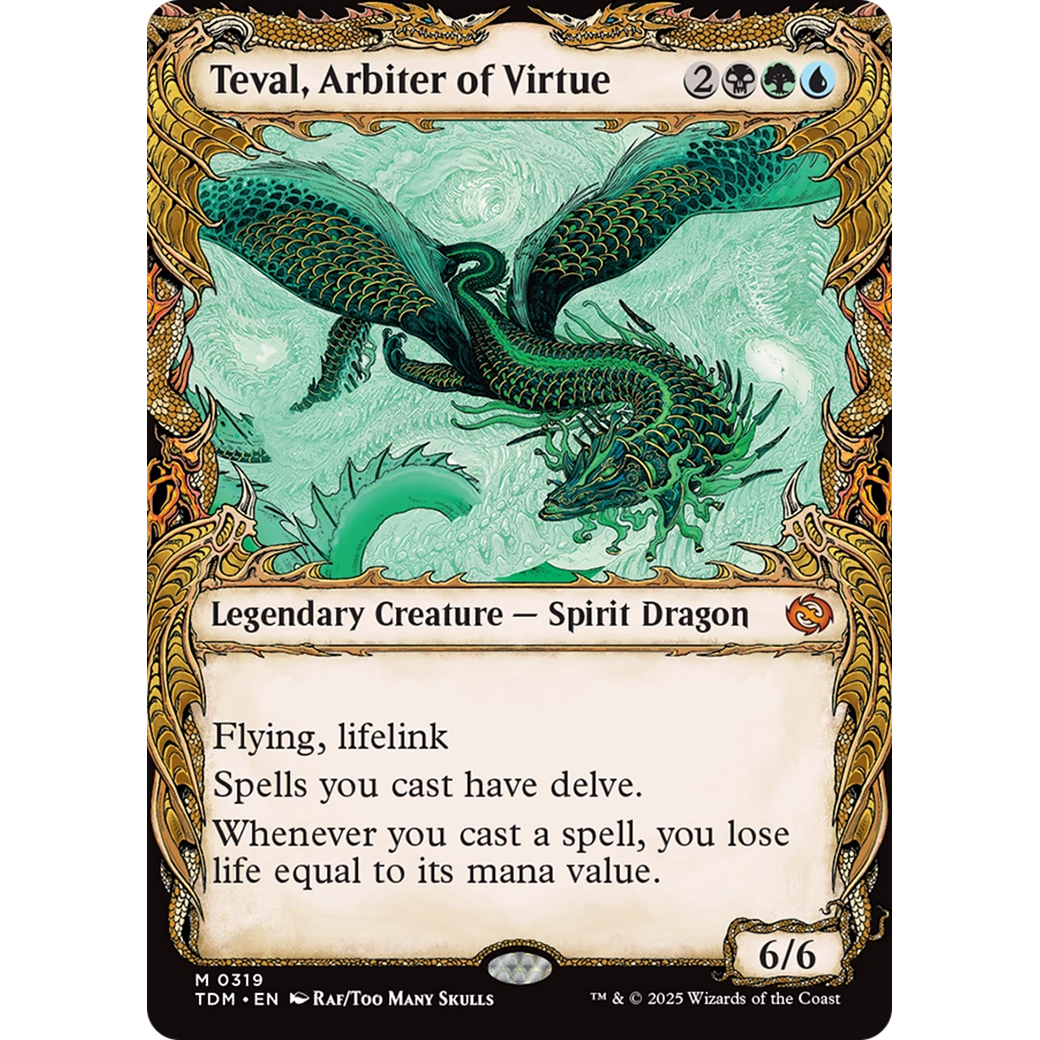 Teval, Arbiter of Virtue (TDM-319) - Tarkir: Dragonstorm: (Showcase) Foil
