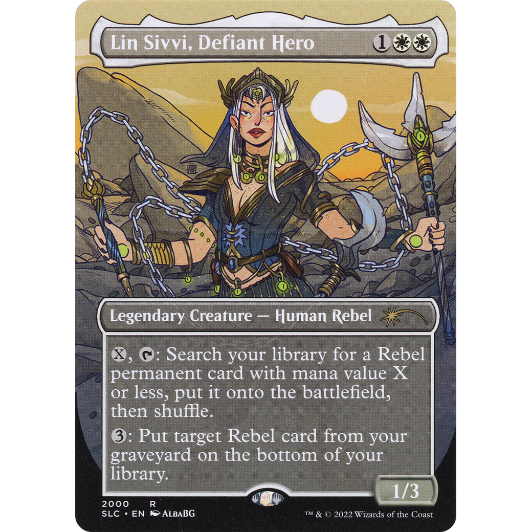 Lin Sivvi, Defiant Hero (SLC-2000) - Secret Lair Countdown Kit (Borderless) Foil
