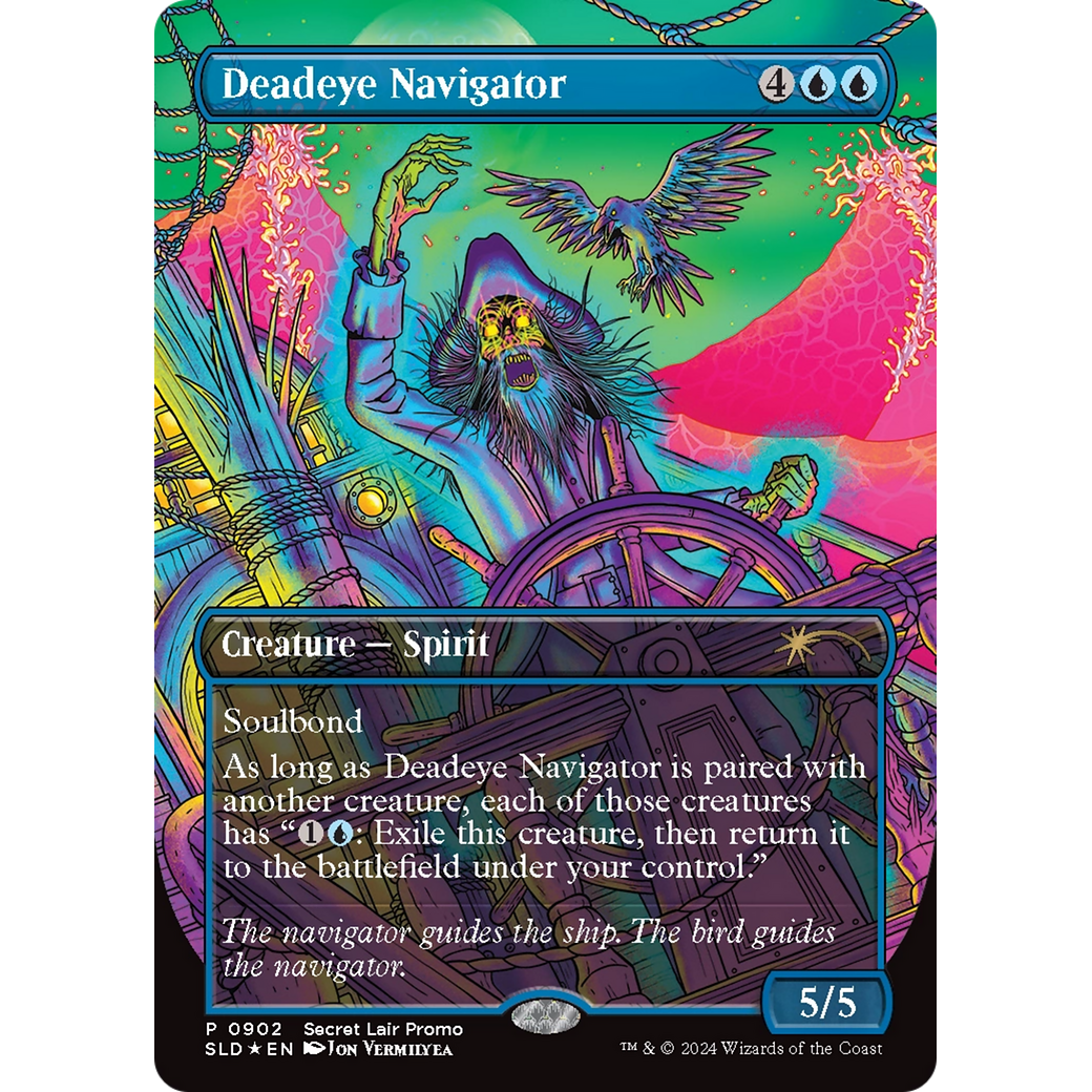 Deadeye Navigator (Rainbow Foil) (SLD-902) - Secret Lair Drop (Borderless) Foil