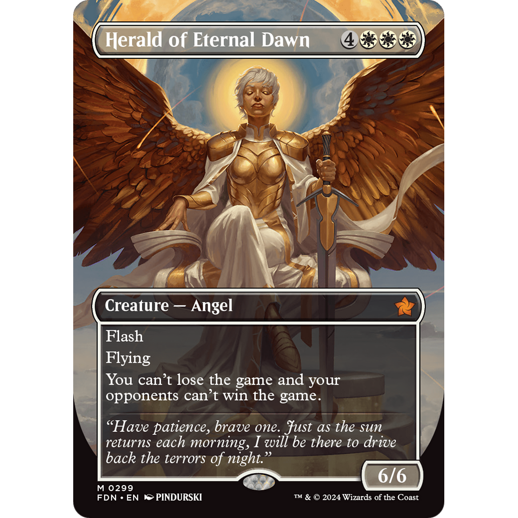 Herald of Eternal Dawn (FDN-299) - Foundations (Borderless) Foil