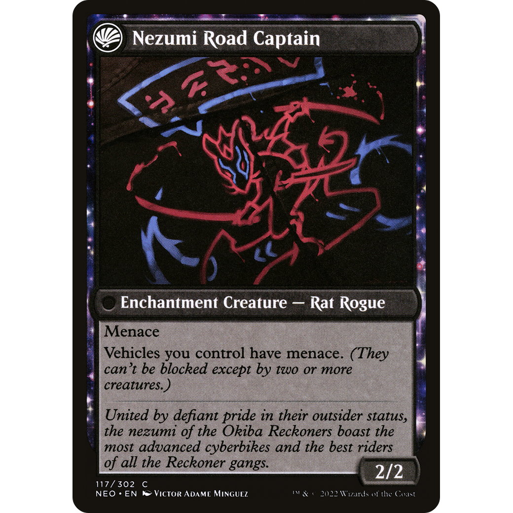 Okiba Reckoner Raid // Nezumi Road Captain (NEO-117) - Kamigawa: Neon Dynasty: (fandfc, enchantment) Foil