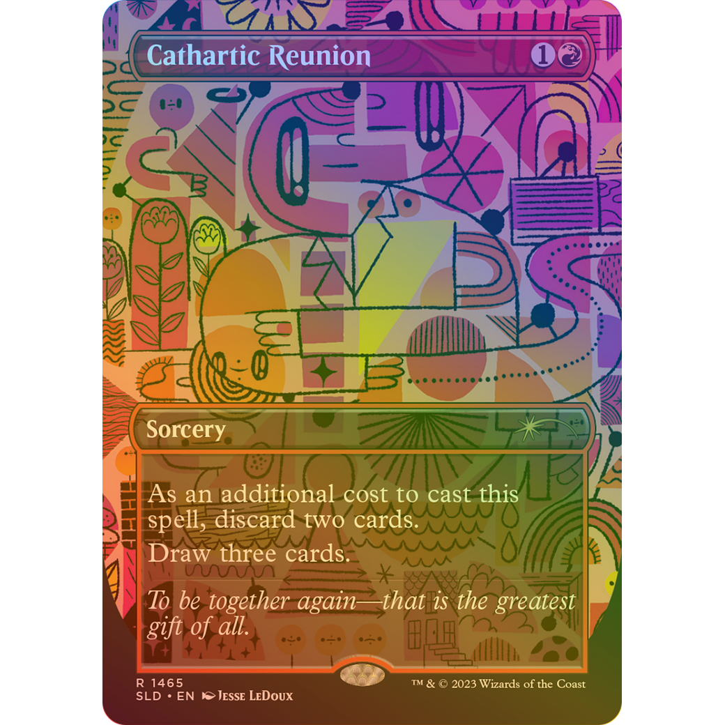 Cathartic Reunion (1465) (Rainbow Foil) (SLD-1465) - Secret Lair Drop (Borderless) Foil