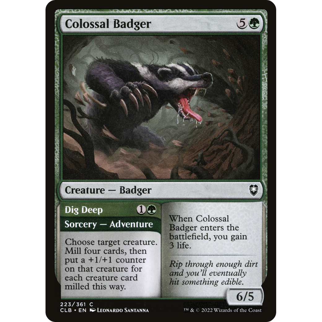 Colossal Badger // Dig Deep (CLB-223) - Commander Legends: Battle for Baldur's Gate Foil