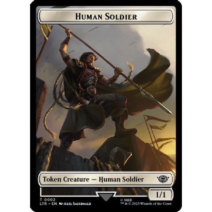 Human Soldier (0002) // Food (0011) Double-Sided Token (LTR-2 // 11) - The Lord of the Rings: Tales of Middle-earth Foil