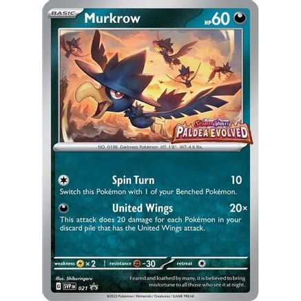 Murkrow - 021 (Prerelease) 21 - SV Scarlet & Violet Promo Cards Holofoil
