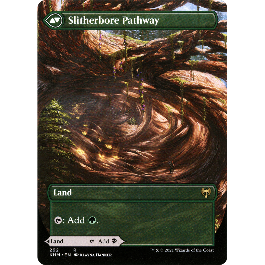 Darkbore Pathway (Borderless) (KHM-292) - Kaldheim: (Showcase) (Borderless) Foil