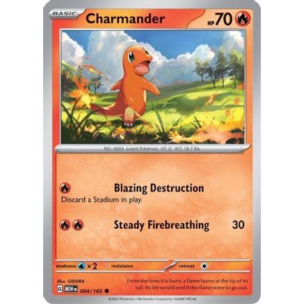 Charmander - 004/165 4 - SV Scarlet & Violet 151 Reverse Holofoil