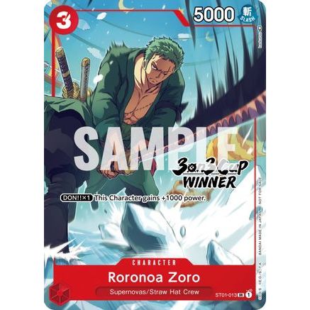Roronoa Zoro (3-on-3 Cup) [Winner] (ST01-013) - One Piece Promotion Cards