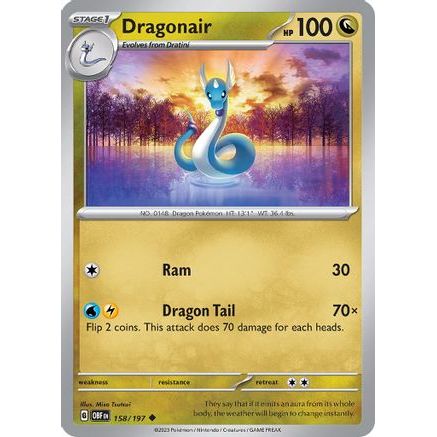 Dragonair 158 - SV03 Obsidian Flames Reverse Holofoil