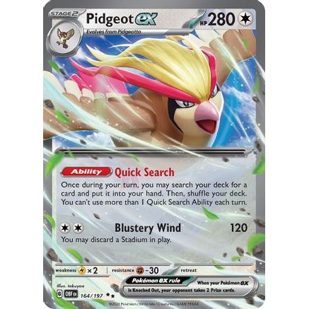 Pidgeot ex 164 - SV03 Obsidian Flames Holofoil