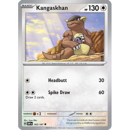 Kangaskhan 165 - SV03 Obsidian Flames Reverse Holofoil