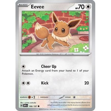 Eevee 166 - SV03 Obsidian Flames Reverse Holofoil