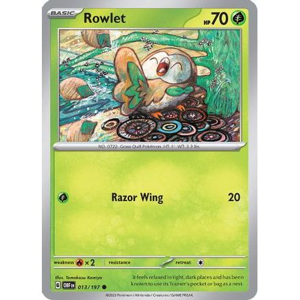 Rowlet 13 - SV03 Obsidian Flames Reverse Holofoil