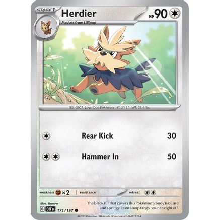 Herdier 171 - SV03 Obsidian Flames Reverse Holofoil