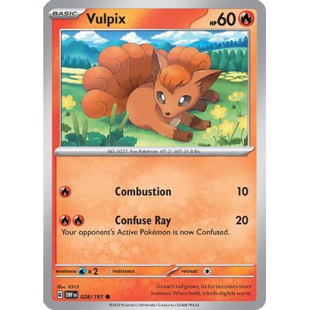Vulpix 28 - SV03 Obsidian Flames Reverse Holofoil