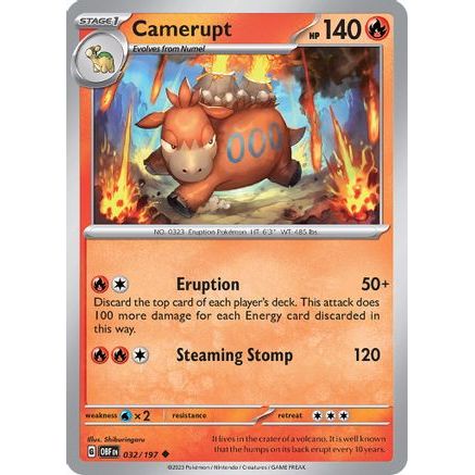 Camerupt 32 - SV03 Obsidian Flames Reverse Holofoil