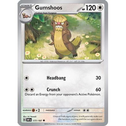 Gumshoos 177 - SV03 Obsidian Flames Reverse Holofoil
