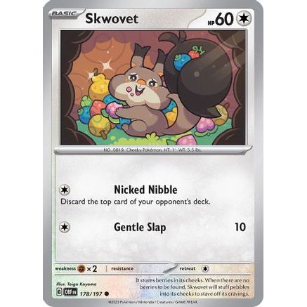 Skwovet 178 - SV03 Obsidian Flames Reverse Holofoil