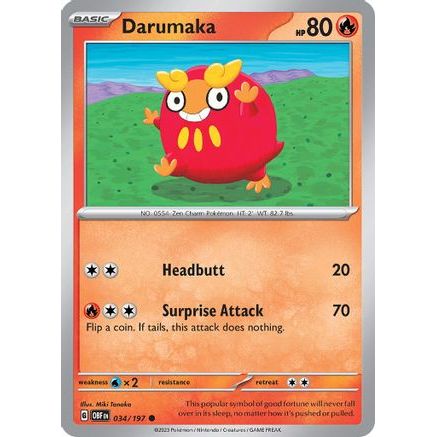 Darumaka 34 - SV03 Obsidian Flames Reverse Holofoil