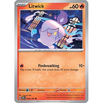 Litwick 36 - SV03 Obsidian Flames Reverse Holofoil