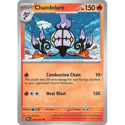 Chandelure 38 - SV03 Obsidian Flames Reverse Holofoil