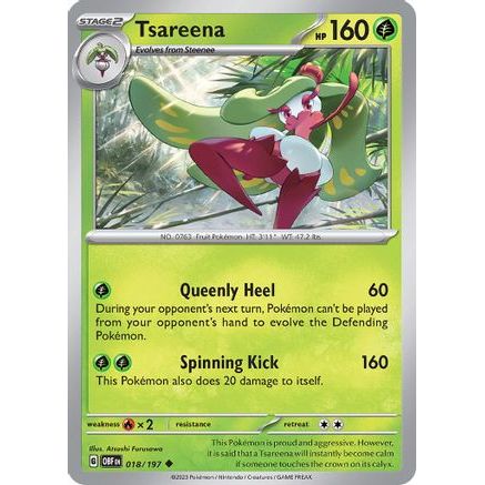 Tsareena 18 - SV03 Obsidian Flames Reverse Holofoil