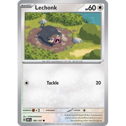 Lechonk - 180/197 180 - SV03 Obsidian Flames Reverse Holofoil