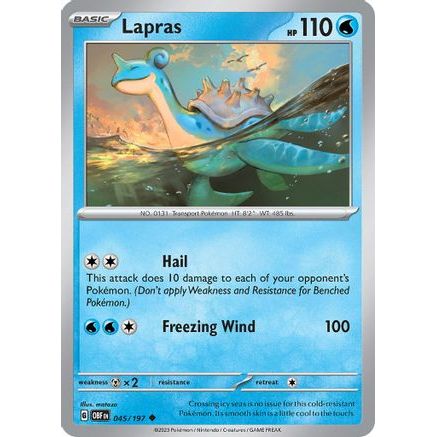 Lapras 45 - SV03 Obsidian Flames Reverse Holofoil