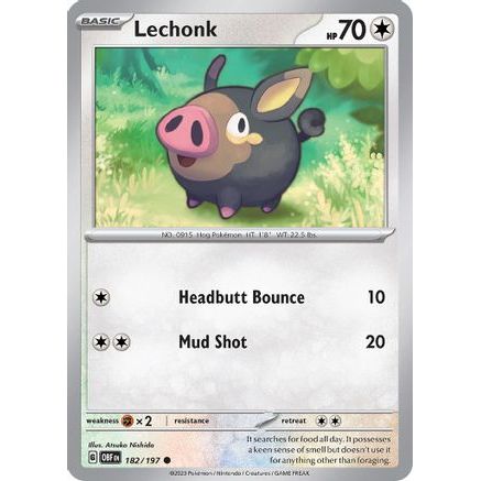 Lechonk - 182/197 182 - SV03 Obsidian Flames Reverse Holofoil