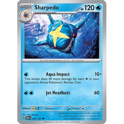 Sharpedo 47 - SV03 Obsidian Flames Reverse Holofoil