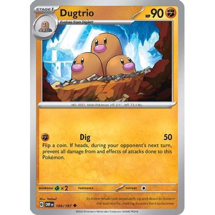 Dugtrio 104 - SV03 Obsidian Flames Reverse Holofoil