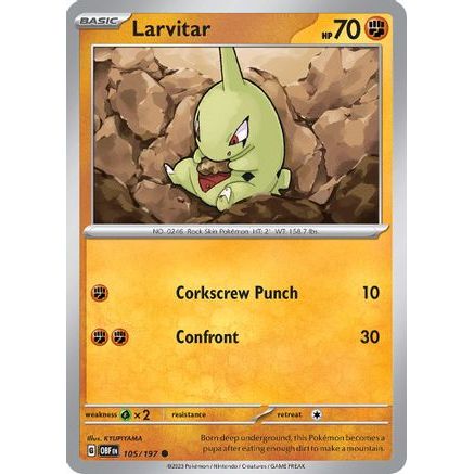 Larvitar 105 - SV03 Obsidian Flames Reverse Holofoil