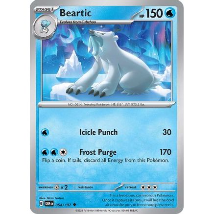 Beartic 54 - SV03 Obsidian Flames Reverse Holofoil
