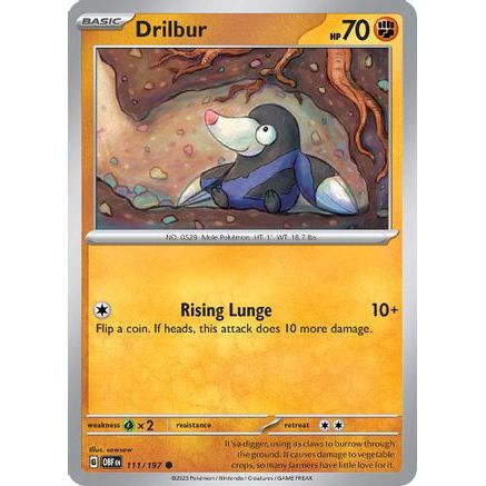 Drilbur 111 - SV03 Obsidian Flames Reverse Holofoil