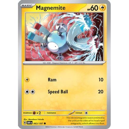 Magnemite 63 - SV03 Obsidian Flames Reverse Holofoil