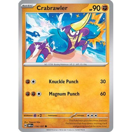 Crabrawler 114 - SV03 Obsidian Flames Reverse Holofoil
